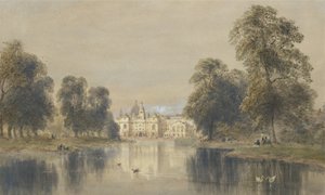 The Horse Guards from the Bridge ، St Jamess Park ، 1833 (قلم رصاص ومرحاض مع لون جسم على ورق)