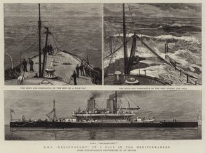 HMS Dreadnought في عاصفة في البحر الأبيض المتوسط