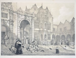 هولاند هاوس في كنسينغتون ، لندن ، رسم توضيحي من القصر في إنجلترا في العصر القديم ، لجوزيف ناش بواسطة جوزيف ناش