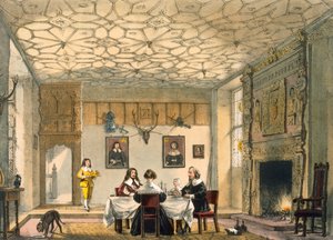 عشاء عائلي من العصور الوسطى ، Wakehurst Place ، Surrey ، حوالي 1600. بواسطة جوزيف ناش