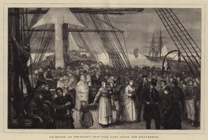 على متن سفينة مهاجرة ، الساعة الأخيرة قبالة Gravesend