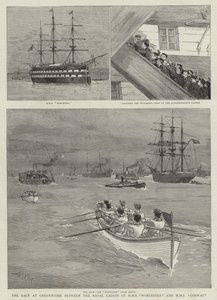السباق في Greenhithe بين الطلاب العسكريين من HMS Worcester و HMS Conway بواسطة Joseph Nash
