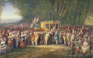 تم نقل الملك لويس السادس عشر من فرساي إلى باريس من قبل نساء Les Halles في أكتوبر 1789
