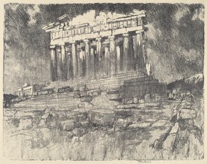 واجهة البارثينون ، غروب الشمس ، 1913. بواسطة جوزيف بينيل