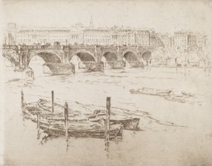 جسر واترلو ومنزل سومرست ، 1905. بواسطة جوزيف بينيل
