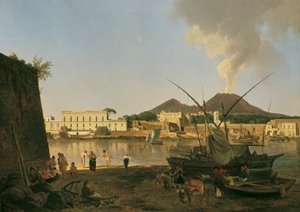 ميناء Granatello بالقرب من Portici مع جبل Vesuvius في الخلفية