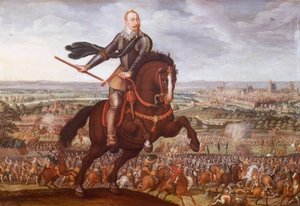 غوستاف الثاني أدولف من السويد في معركة بريتينفيلد عام 1631 ، رسم جان جاك والتر ، حرب الثلاثين عامًا ، ألمانيا