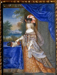 صورة لماري تيريز من النمسا بالزي البولندي (1638-1683) ملكة فرنسا. لوحة سويسرية لفيرنر جوزيف لو جون (1637-1710)
