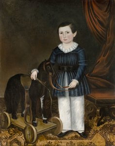 صبي مع حصان لعبة ، c.1845