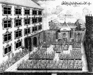 تصميم لحديقة Furttenbachs في أولم ، من Architectura Privata ، منقوش بواسطة Jonas Arnold (1600-69) ، تم نشره عام 1641 بواسطة جوزيف بعد Furttenbach