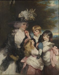 ليدي سميث شارلوت ديلافال وأولادها جورج هنري ، لويزا ، وشارلوت ، 1787. بواسطة جوشوا رينولدز