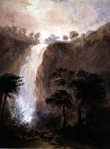 منظر لشلال ، حوالي عام 1820 (ألوان مائية عليها صمغ عربي على ورق) بواسطة جوشوا واليس