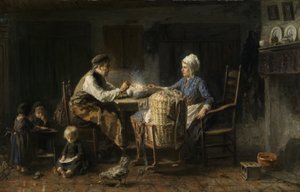 الوجبة المقتصدة (زيت على قماش) بواسطة جوزيف (1824-1911) من إسرائيل