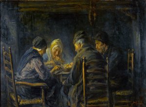 أكلة البطاطس - أكلة البطاطس - لوحة جوزيف إسرائيل (1824-1911) - ج. 1902 - ألوان زيتية على قماش - 119.5 × 151 - Gemeentemuseum Den Haag