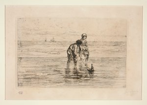 أطفال على الشاطئ بواسطة Jozef Israëls