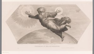 خلق الله الشمس والقمر البراز الثنائي لوميناريا ماجنا. الجين. I. Fredericae Belgii reginae (العنوان على الكائن) Les loges de Raphal (...) sujets de la bible (عنوان السلسلة) مشاهد توراتية من نزل رافائيل (عنوان المسلسل) بواسطة رافائيل