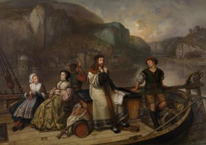 ألبريشت دورر يبحر في نهر الراين بواسطة جوزيف لايز