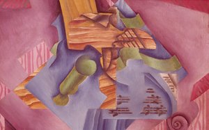 Still life with violin and glass by Juan Gris (1887-1927), oil on canvas, 46x73 cm بواسطة خوان جريس