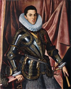 صورة للأمير فيليب إيمانويل أمير سافوي (1586-1605) - رسم لخوان بانتوجا دي لا كروز (1553-1608) ، زيت على قماش (111.5 × 89.5 سم) ، حوالي 1604 - صورة الأمير فيليب إيمانويل أوف سافوي (1586 - 1605) ، زيت على قماش بقلم ج. بانتوجا دي لا كروز ، حوالي 1 بواسطة خوان بانتوخا دي لا كروز