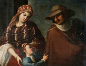 Castizo and Spaniard إنتاج إسباني ، c.1715