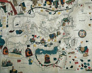 أوروبا ، من نسخة من القرن التاسع عشر للكرة الأرضية البحرية لخوان دي لا كوسا