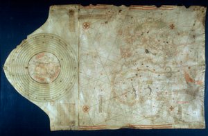 مخطط بحري لخوان دي لا كوسا (1460-1510) ، رفيق رسام الخرائط للملاح كريستوفر كولومبوس (1451-1506)