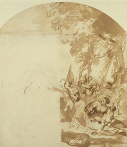 Claudius Civilis يغادر النساء والأطفال للقتال في Xanten (قلم وحبر بني فوق قلم رصاص على ورق) (غير مكتمل) بواسطة يورغن أفران