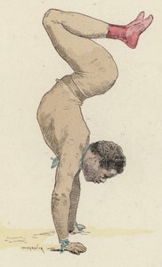 لاعب الجمباز السيرك القيام موقف اليد
