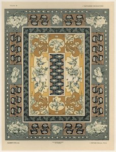 أنماط زخرفية ، لوحة 36 من "ديكورات خيالية" ، منقوشة بواسطة Gillot ، نشرها Jules Rouam ، Librairie de l&39;Art ، باريس ، 1887 (نقش الألوان)