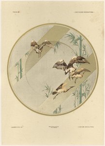 Storks ، اللوحة 10 من "ديكورات Fantaisies" ، محفورة بواسطة Gillot ، نشرها Jules Rouam ، Librairie de l&39;Art ، باريس ، 1887 (نقش الألوان) بواسطة جول أوغست هابيرت ديس