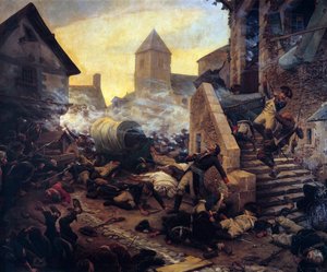 وفاة الجنرال مولين خلال قتال شوليه عام 1794 بواسطة جول بينوا ليفي