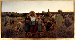 لو rappel des glaneuses لوحة لجول بريتون (1827-1906) 1859 صن. 0،9x1،76 م باريس ، متحف دورسيه - داعي في ذا غلينرز. لوحة لجول بريتون (1827-1906)