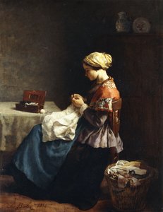 الخياطة الصغيرة ، 1858