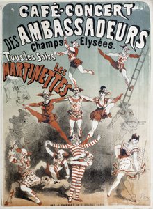 Les Martinettes في Cafe-Concert des Ambassadeurs - ملصق بواسطة Jules Cheret ، أواخر القرن التاسع عشر بواسطة جول تشيريت