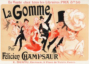 أسلوب الحياة. بال في باريس. ملصق بواسطة Jules Cheret للمسرحية: La Gomme بواسطة Felicien Champsaur ، حوالي 1889. (ملصق) بواسطة جول تشيريت