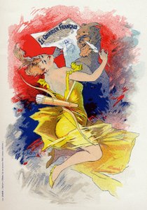 المؤلفات. صحيفة Le Courrier Francais. رمزية بواسطة Jules Cheret ، فرنسا ، c1890 (ملصق) بواسطة جول تشيريت