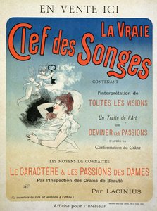 ملصق إعلاني عن كتاب "La Vraie Clef des Songes" من تأليف Lacinius ، 1892
