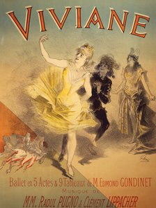 Poster for Viviane, ballet by Edmond Gondinet, music by Raoul Pugno and Clement Lippacher بواسطة جول تشيريت