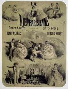 ملصق لطعام الأوبرا "La vie parisienne" لجاك أوفنباخ (1819-1880) بواسطة جول تشيريت