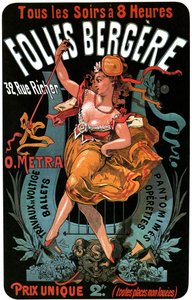 ملصق لـ Folies-Bergere 1874 بواسطة Jules Cheret (1836-1932) - أعمال الأكروبات ، والباليه ، والبانتومايم ، والأوبريت ، والرقص ، والراقص ، وقاعة الموسيقى (قاعة الموسيقى) ، والمثليين في باريس ، وباريس ليلاً - بواسطة جول تشيريت