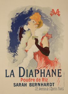 استنساخ ملصق إعلاني "La Diaphane" ، بودرة وجه شفافة ، على غرار سارة برنهاردت (1844-1923) ، 1890