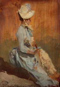 سيدة جالسة، حوالي 1879-1879-84 (زيت على الخشب) بواسطة جول تشيريت