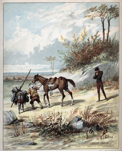 دون كيشوت وسانشو بانزا - رسم توضيحي لجول ديفيد (1808-1892) من هيستوار دي دون كيشوت (دون كيشوت) - 1887 - بقلم ميغيل دي سيرفانتس سافيدرا (1547-1616) -