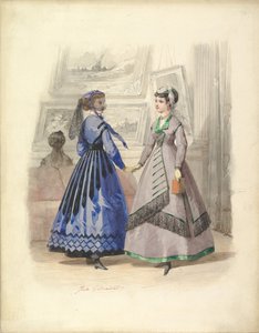امرأتان في معرض فني ، 1868. بواسطة جول ديفيد