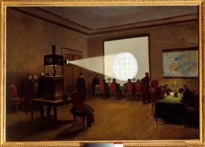 فحص الميكروفيلم على مركز التلغراف في نوفمبر 1870 رسم لجول ديدييه