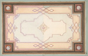 تصميم لسقف ، النصف الثاني من القرن التاسع عشر. التأليف: Jules-Edmond-Charles Lachaise ، Eugène-Pierre Gourdet.