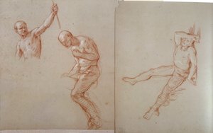 Indian of America: "" Etude de horalier indien "" رسم لوحة متفائلة بقلم Jules Emile (Jules-Emile) Saintin (1829-1894) القرن التاسع عشر Blerancourt ، متحف أمريكي فرنسي