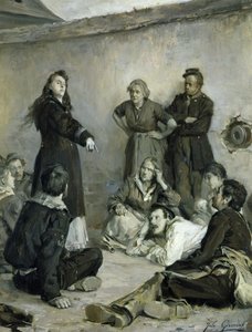 لويز ميشيل (1830-1905) التحدث إلى الكوميون (زيت على قماش)
