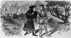 رسم توضيحي لكوينتين دوروارد ، رواية تاريخية بقلم والتر سكوت (1771-1832) ، نقش لجول هيوت (1841-1921) بواسطة جول هيوت