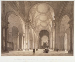 صحن كاتدرائية القديس بولس ، باتجاه الشرق باتجاه الجوقة ، مدينة لندن ، 1850